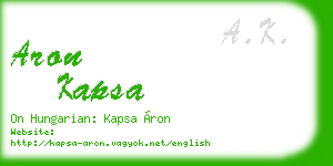 aron kapsa business card