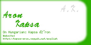 aron kapsa business card